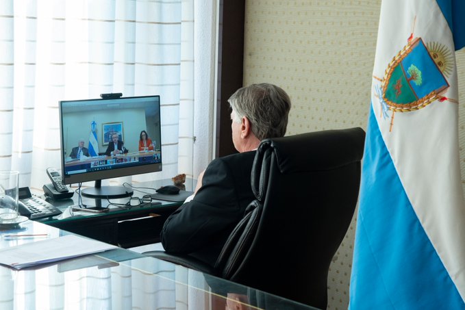 Ziliotto en videoconferencia con los ministros Wado de Pedro, Guzmán y Kulfas
