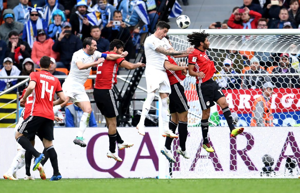 Uruguay le ganó a Egipto en con un gol de cabeza sobre el final