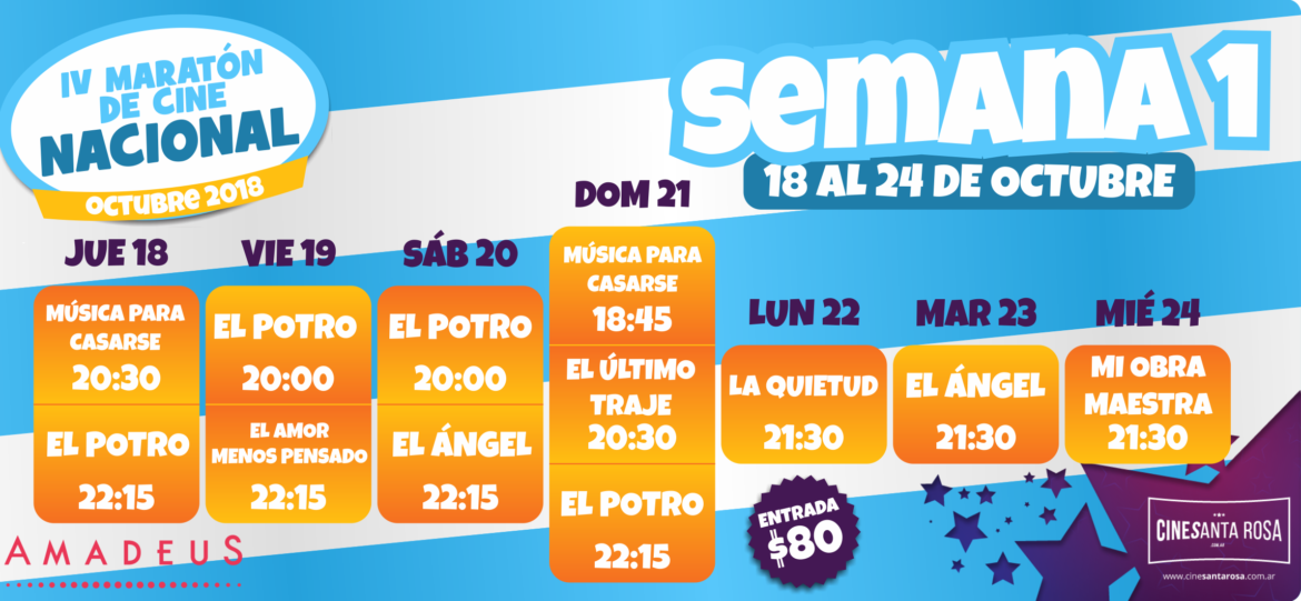 IV Maratón de cine nacional en Amadeus
