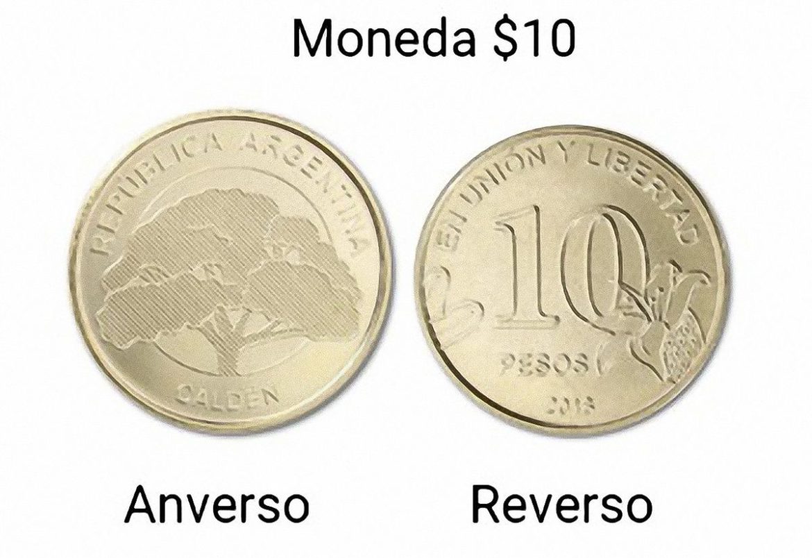 El caldén, el árbol de La Pampa, en la moneda de $10