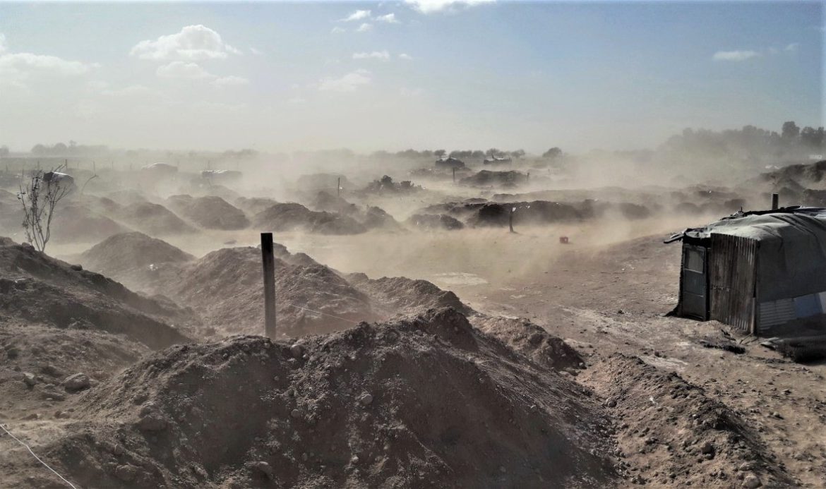 Los asentamientos de Santa Rosa, en un día con ráfagas de viento de hasta 85 km/h