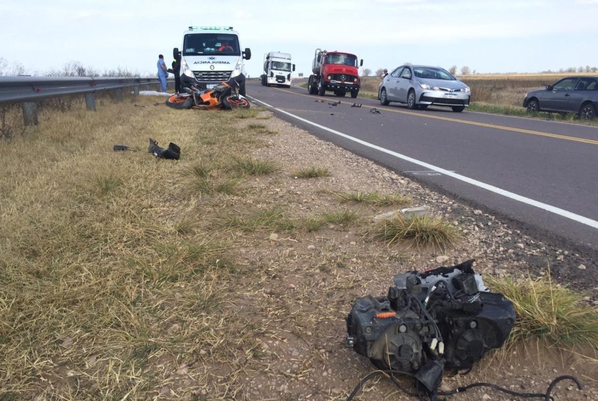 Murió un motociclista en un siniestro vial en la ruta 1