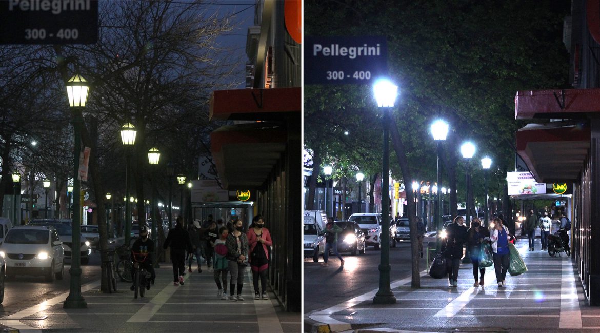 Colocaron 160 nuevas luminarias led en el centro de Santa Rosa