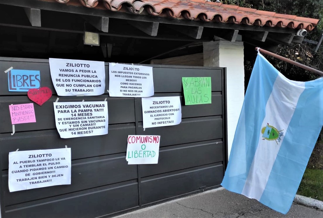 Ziliotto y la manifestación anticuarentena en su residencia: “Les molesta la democracia”