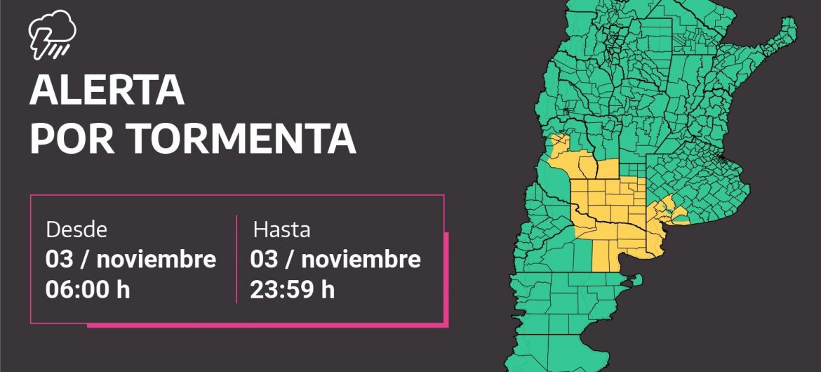 La Pampa: hay vigente un alerta por tormentas fuertes