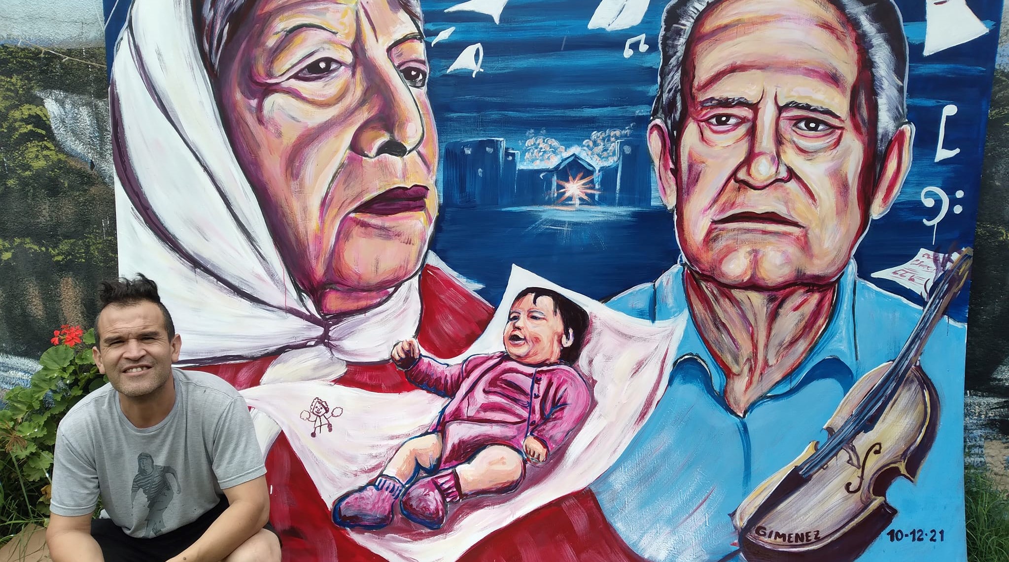 Un mural en homenaje a “Chicha” y Enrique Mariani por su búsqueda de Clara Anahí