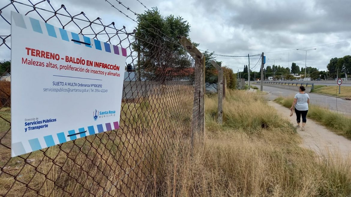La municipalidad de Santa Rosa multó a titulares de terrenos sin limpieza