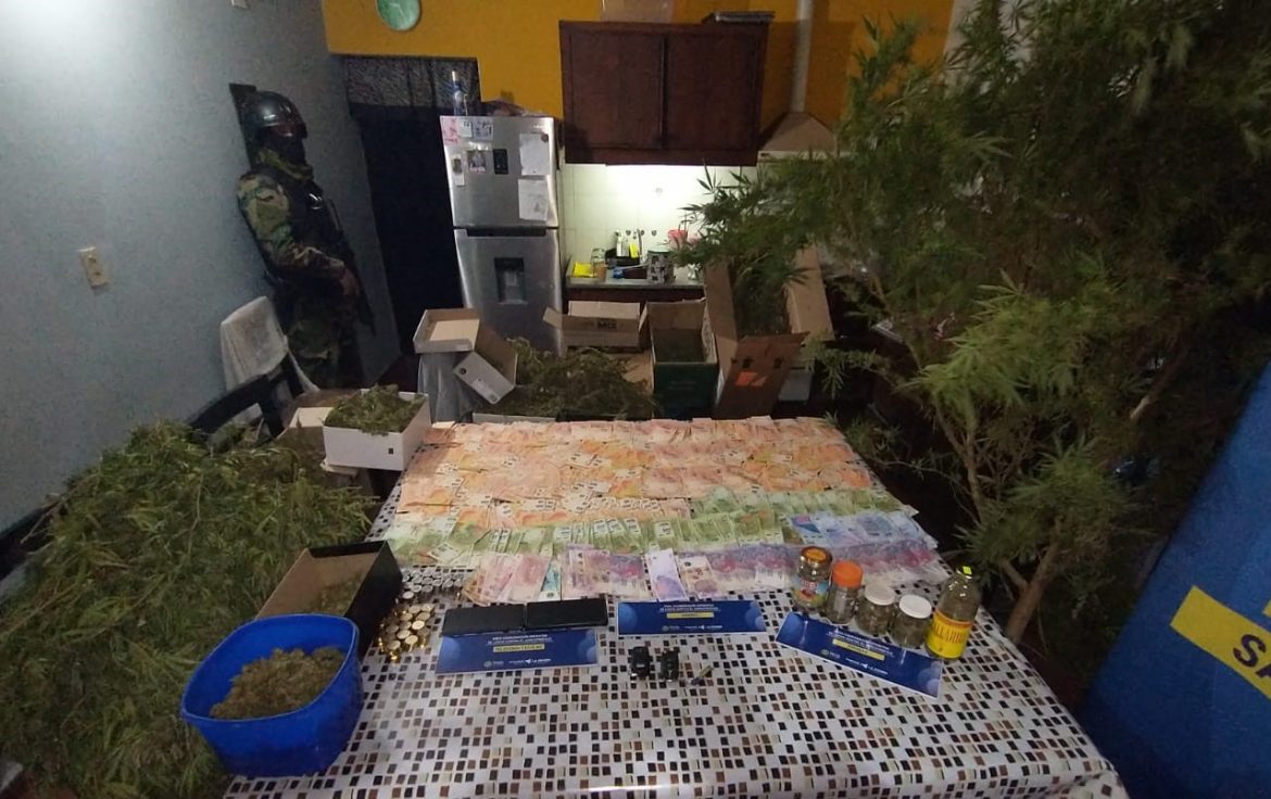 Nueve allanamientos en Santa Rosa, 13 kilos de droga secuestrada y un detenido