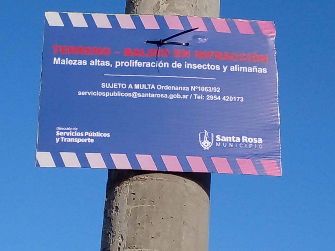 El municipio de Santa Rosa sale a multar a propietarios de terrenos sucios