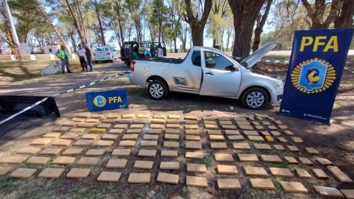Un perro de la Policía Federal detectó 115 kilos de marihuana en un operativo en el cruce de las rutas 5 y 1