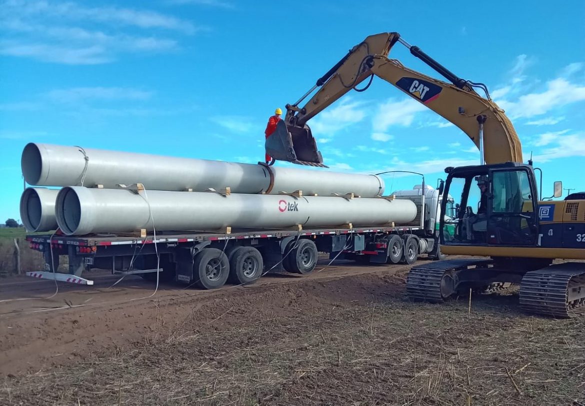 Acueducto a General Pico: llegaron los primeros caños para iniciar la obra