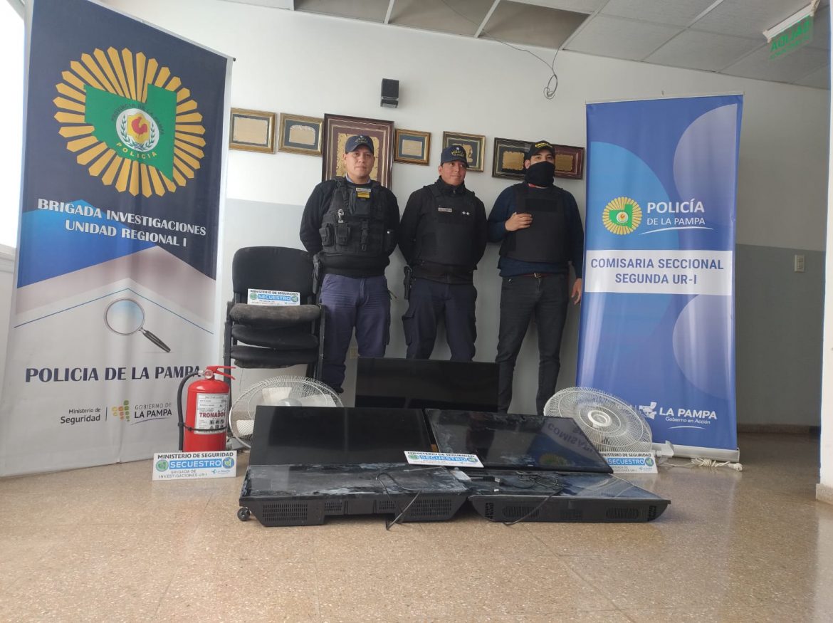 Detienen a un hombre y recuperan los televisores y ventiladores robados a la escuela 221