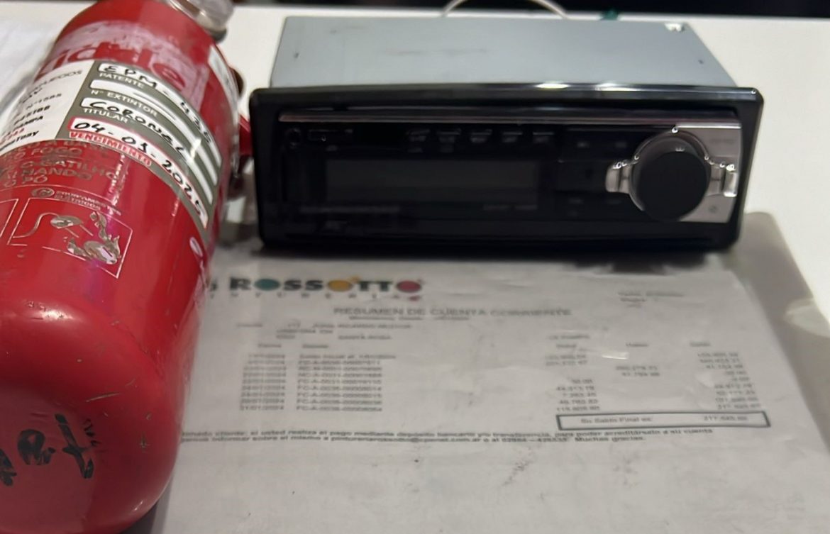 Toay: recuperan un matafuego y otros elementos de un robo