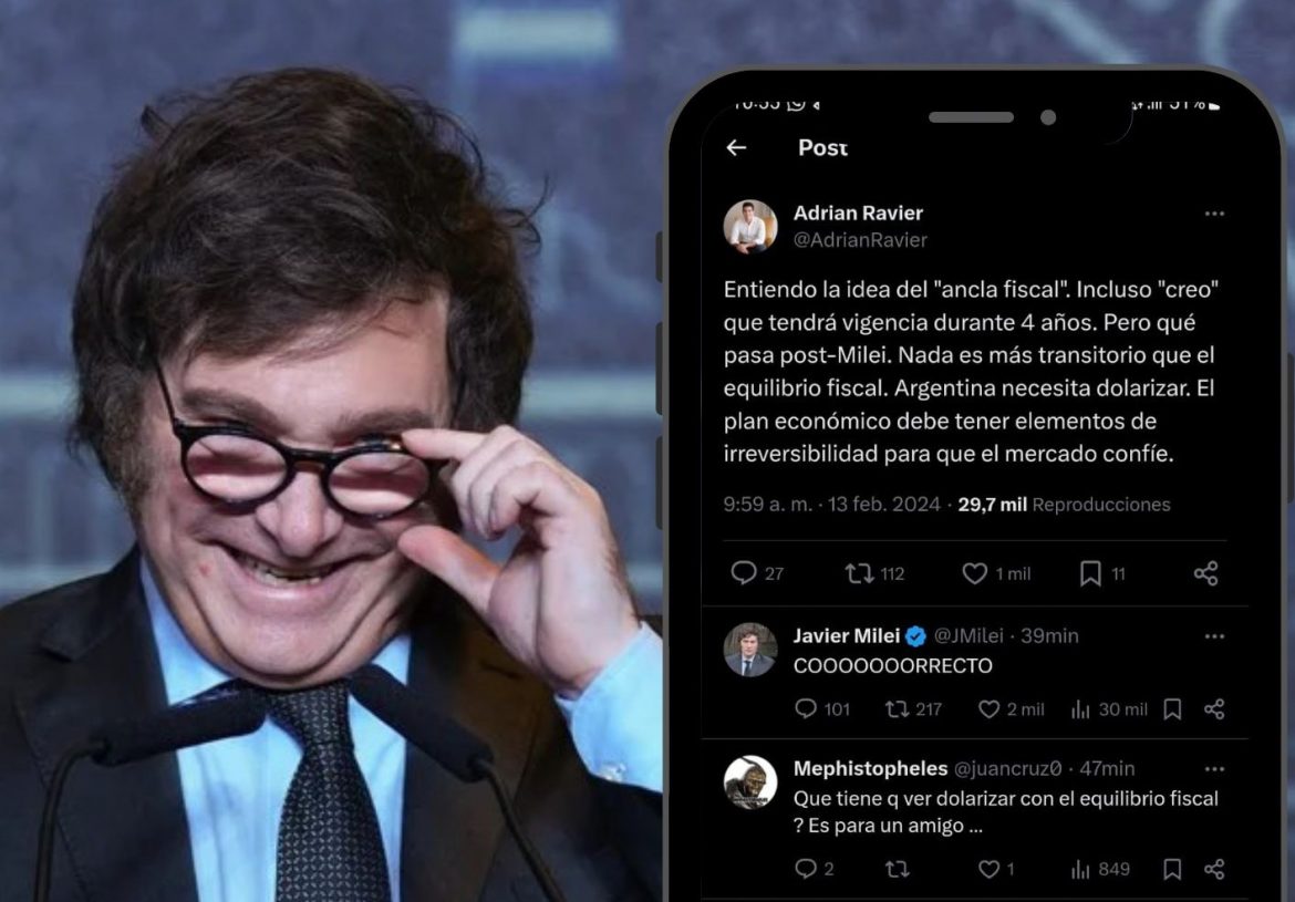 “Coooorrecto”: profesor de la UNLPam pide dolarizar y Milei le da “me gusta”