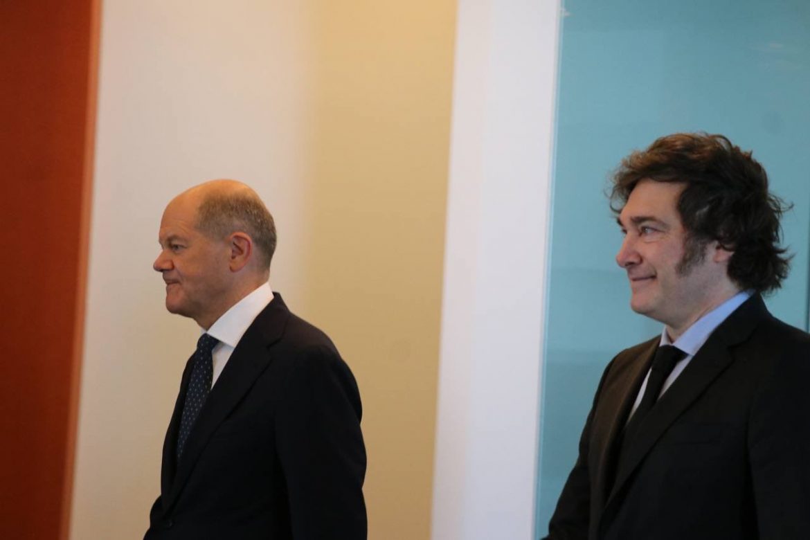 Javier Milei se reunió con el canciller alemán Olaf Scholz