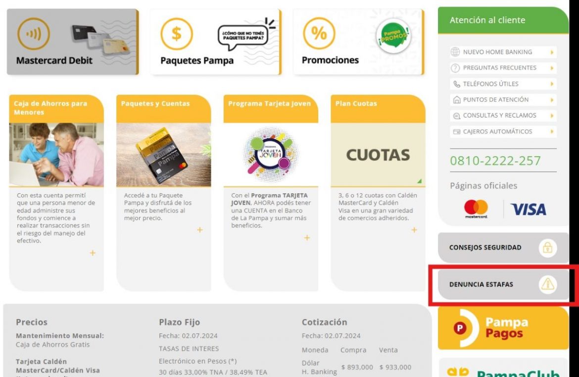 El BLP vuelve a alertar por intentos de estafas y pone sección para denuncias