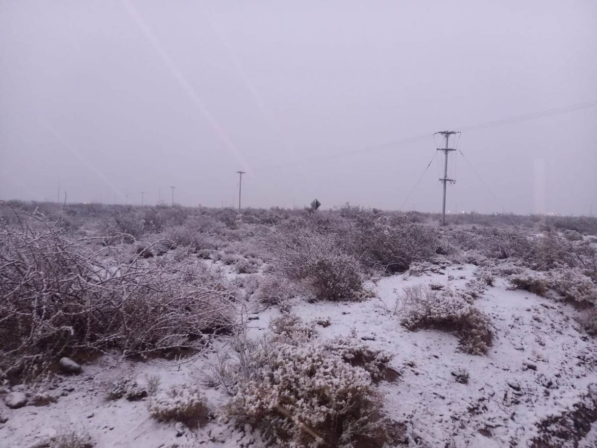 Está nevando en el extremo sudoeste de La Pampa