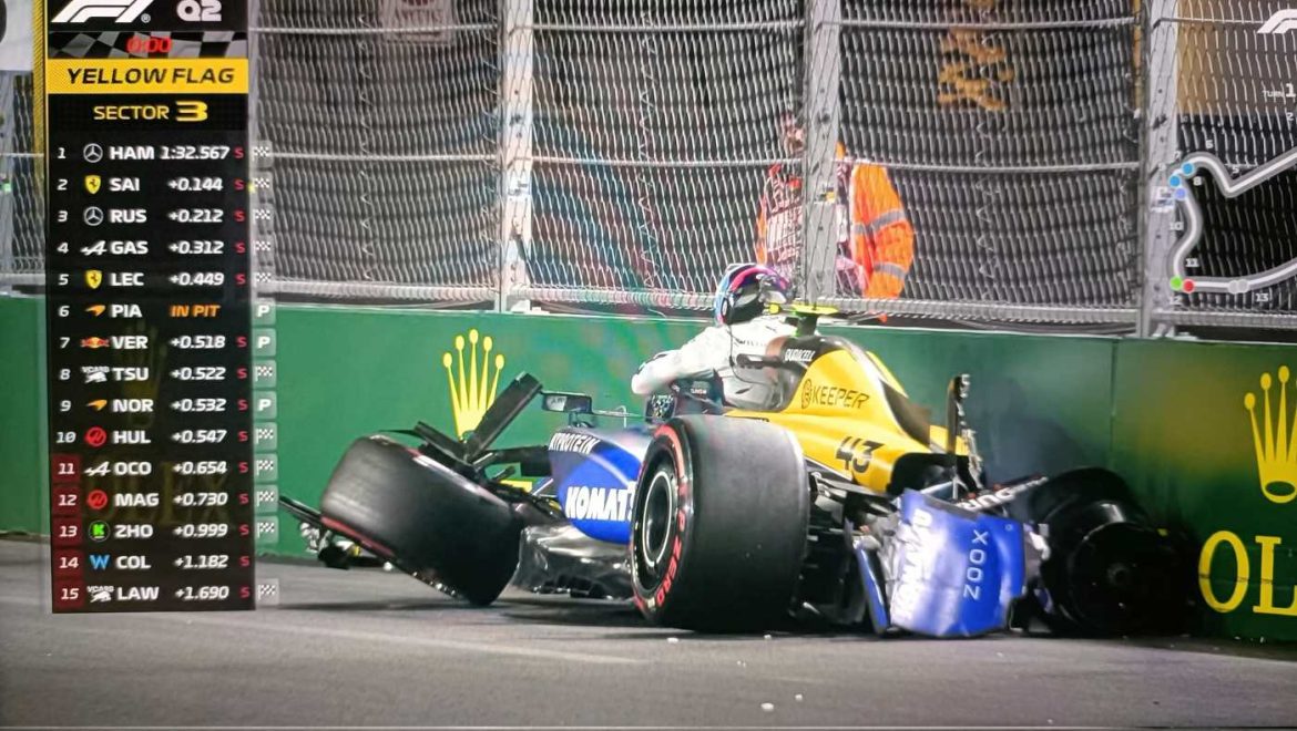 Colapinto se accidentó en la clasificación del GP de Las Vegas de Fórmula 1