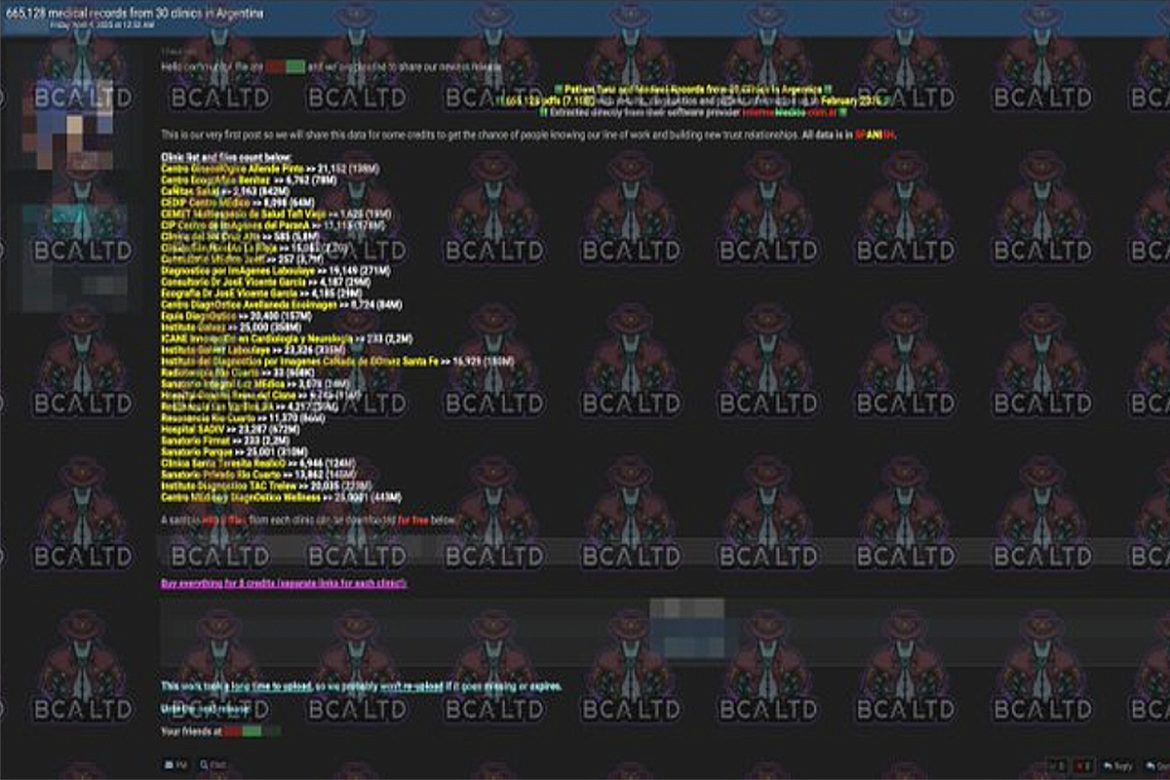 Hackean estudios médicos de 30 clínicas: revelan que habría una de La Pampa