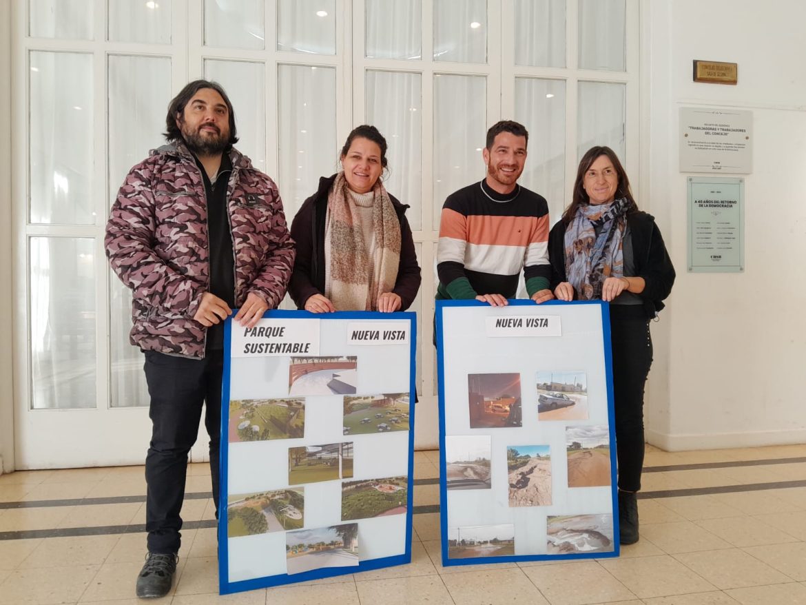 Comisión vecinal de Nueva Vista reclamó en el concejo estudio de escurrimiento pluvial y llevó proyecto de parque sustentable