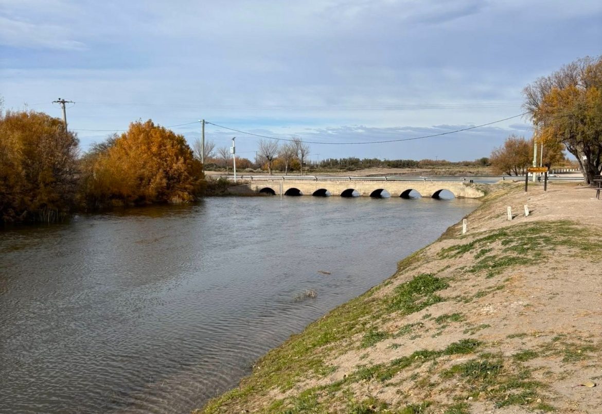 Así está el río Atuel en la zona de Algarrobo del Águila