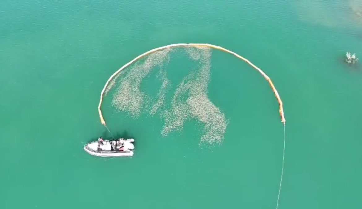 Otro simulacro de derrame de petróleo en el lago Casa de Piedra