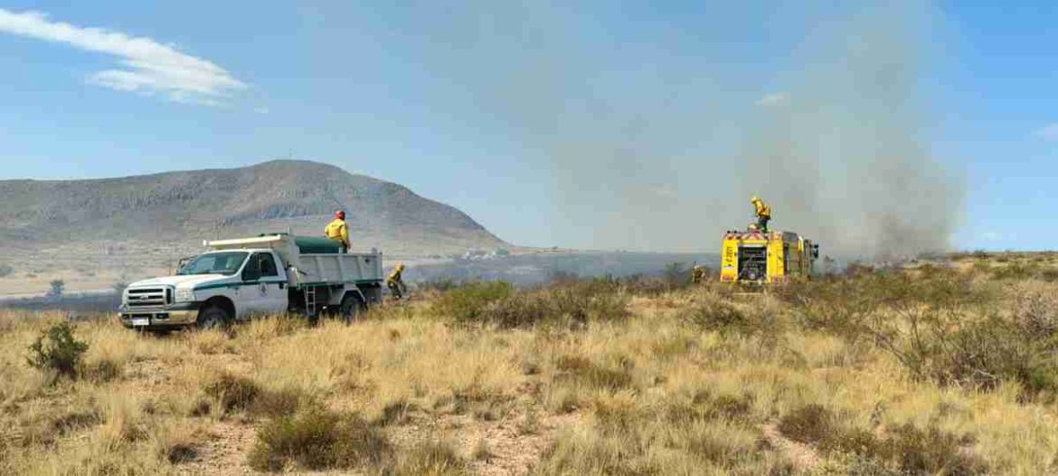 Un auto se quemó y provocó un incendio que se propagó dentro del Parque Lihué Calel