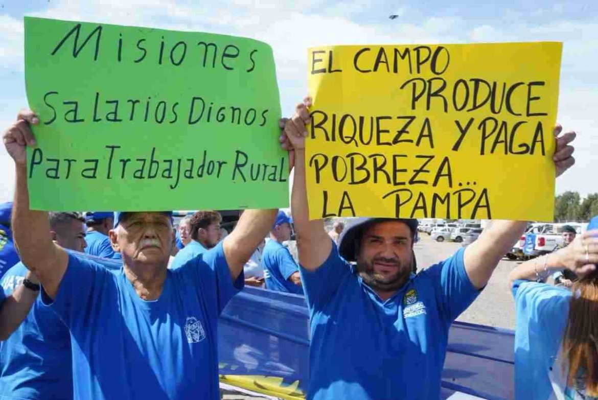 “El campo produce riqueza y paga pobreza”: reclamo de Uatre La Pampa en la Expoagro