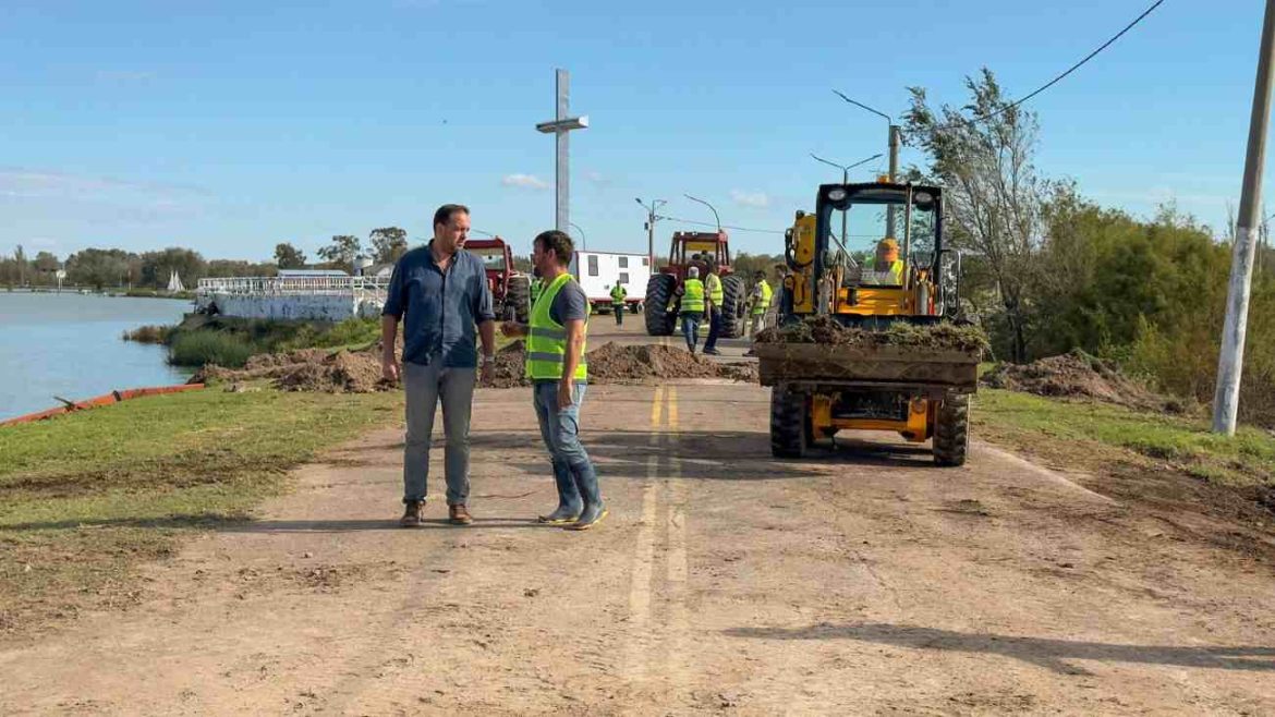 Di Nápoli supervisó tareas luego del nuevo temporal: aún hay 13 familias evacuadas