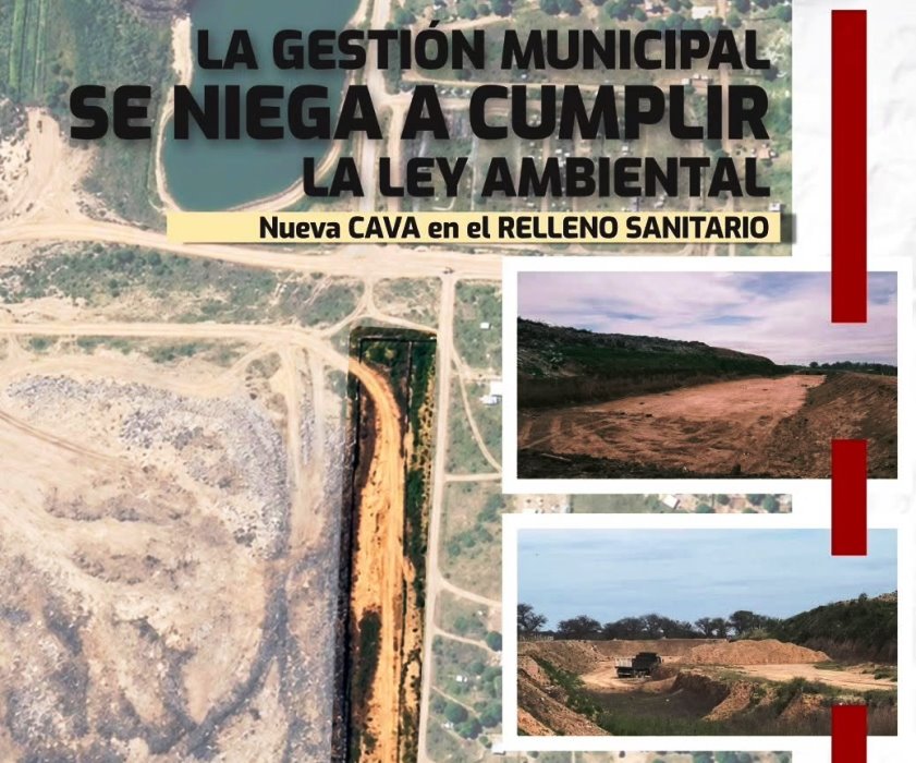 Cava en el relleno sanitario de Santa Rosa