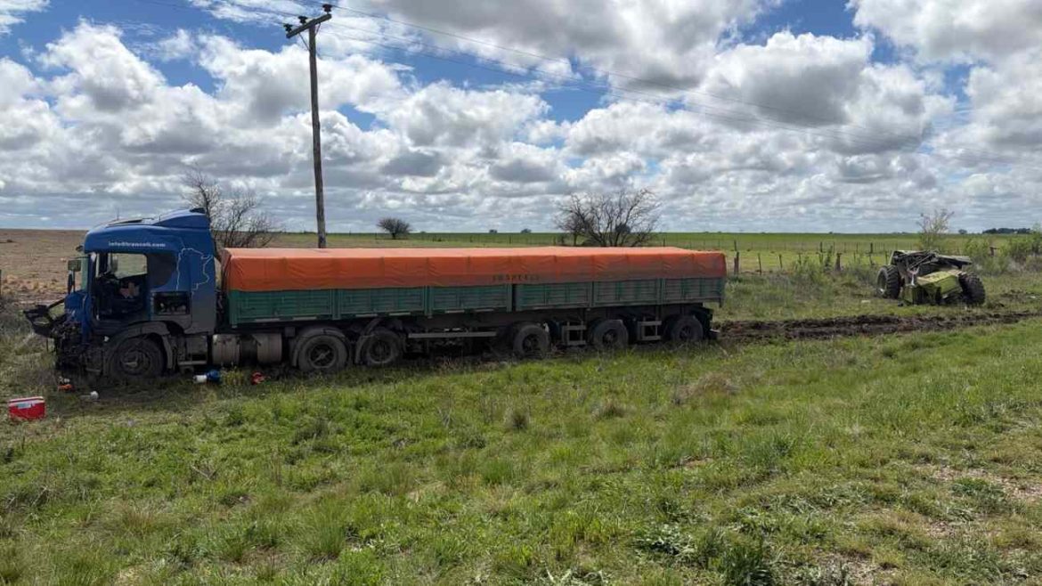 Chocaron un camión y un tractor en la ruta 18: un herido en grave estado